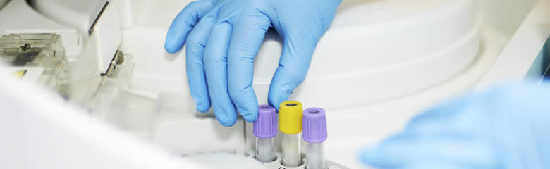 Image showing researcher handling lab tubes
